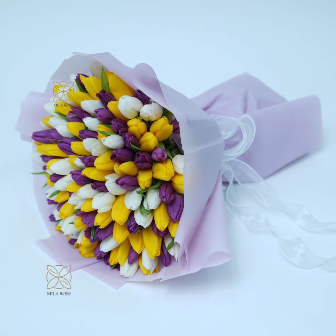 Colorful Tulip Elegance Bouquet