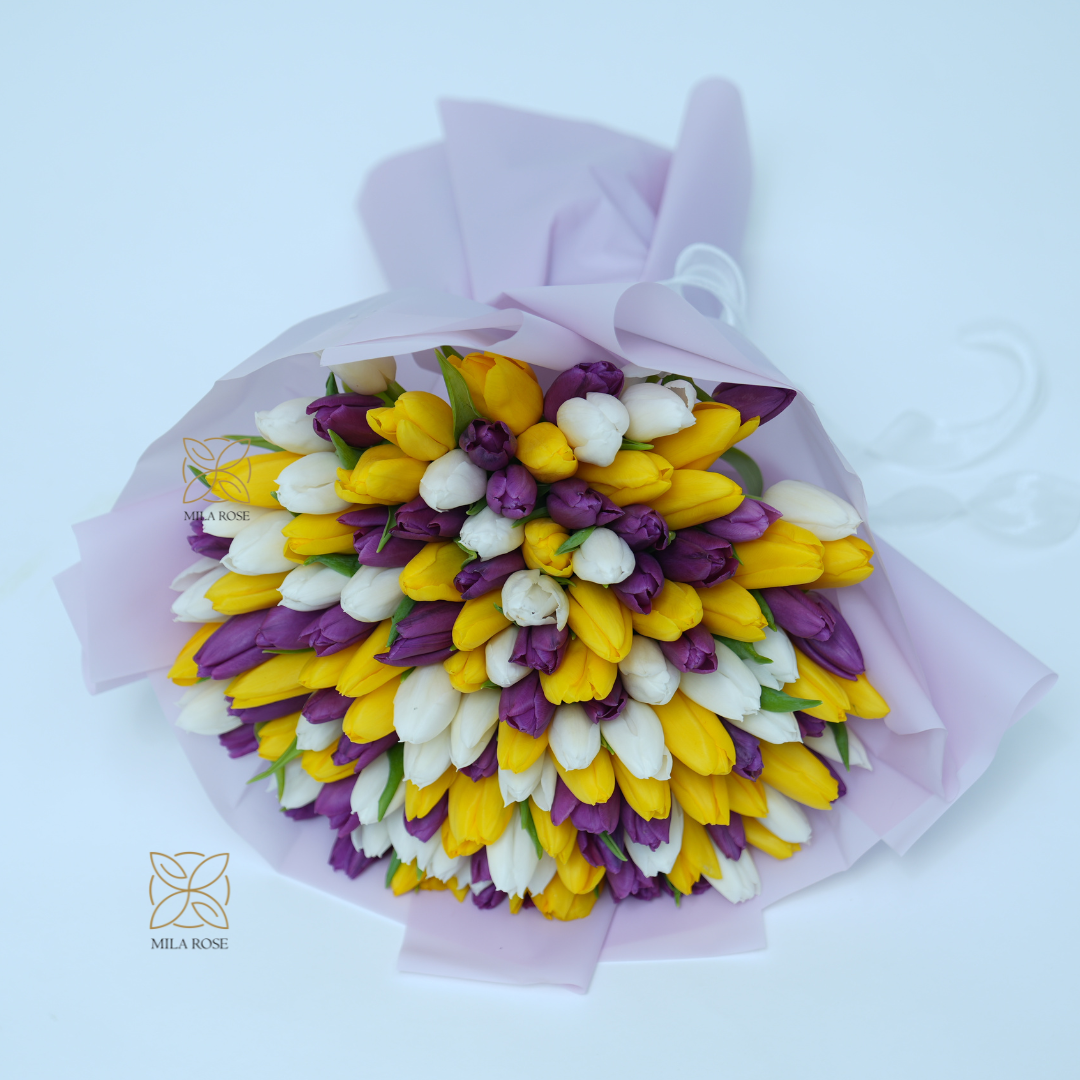 Colorful Tulip Elegance Bouquet