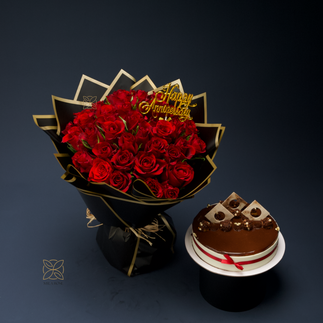 Birthday Cake and Flowers | Mila Rose Flower