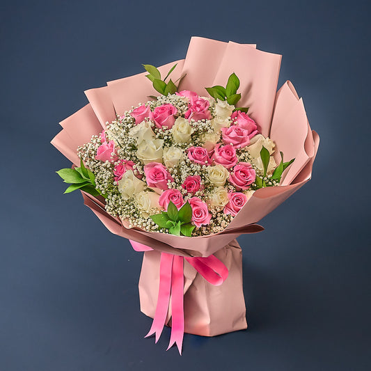 Delicate Whispers Bouquet | 33 premium Roses