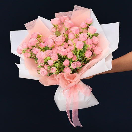 Elegant Pink Bouquet of Premium Baby Roses