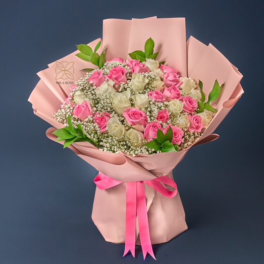 Delicate Whispers Bouquet | 33 premium Roses