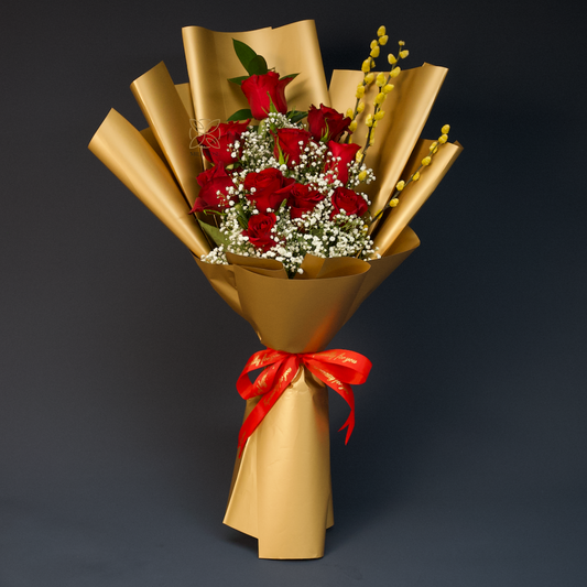 Charming Red Roses Bouquet | 14 premium Roses