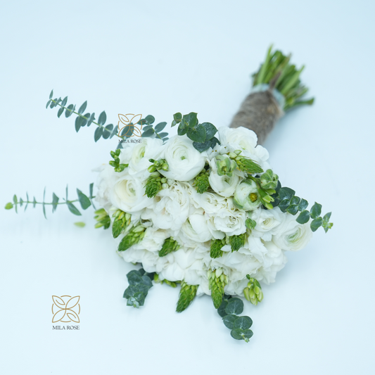 Whispers of Love Bridal Bouquet | 10 Ranunculus Steams with 5 Freesia Steams