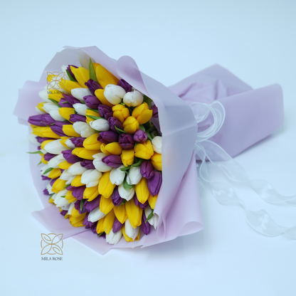 Colorful Tulip Elegance Bouquet