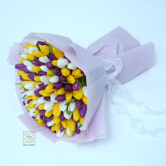 Colorful Tulip Elegance Bouquet
