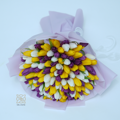 Colorful Tulip Elegance Bouquet