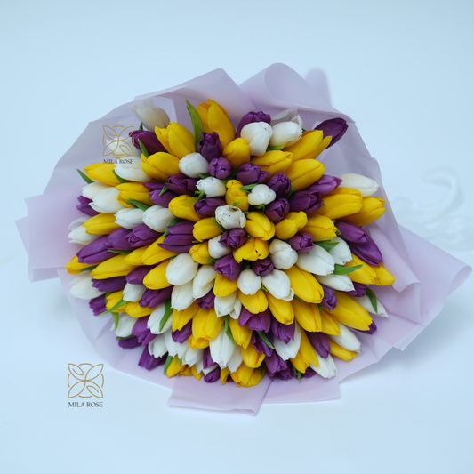 Colorful Tulip Elegance Bouquet