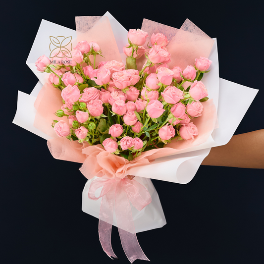 Elegant Pink Bouquet of Premium Baby Roses