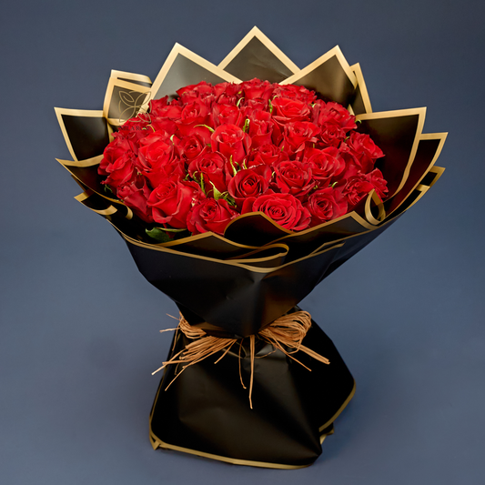 Majestic Red Roses Bouquet | 25 premium Roses